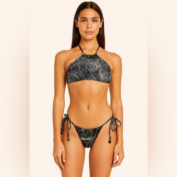 Zimmermann Halter High Neck Marble Bikini black RARE - Picture 1 of 10